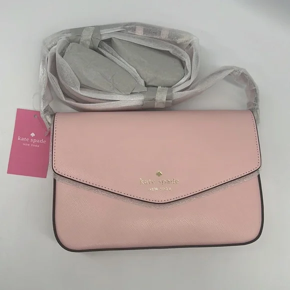 Kate Spade Sadie Envelope Crossbody Chalk Pink - Picture 1 of 13